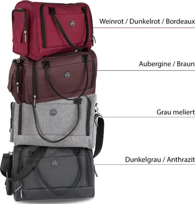 Produktbild von Wickeltasche mit Wickelunterlage wasserabweisend Baby Windeltasche Umhängetasche, Farbe:Weinrot