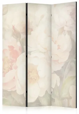 Produktbild von Muralo Einseitig bedruckter PARAVENT 3-teilig Raumteiler klappbar PFINGSTROSEN BLUMEN 135cmx172cm