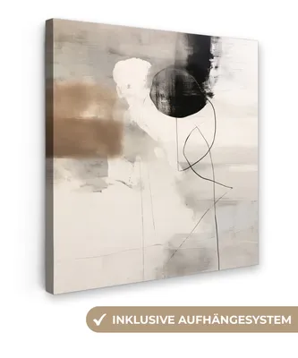 Produktbild von MuchoWow® - Leinwandbilder - Abstrakte Kunst - Grau - Industriell, Wandbild, Wanddeko Bilder Wohnzimmer, 20x20 cm