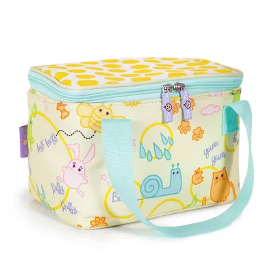 Produktbild von Milk&Moo Lunchbox | Isolierte Lunchtasche | Brotdose | Kühltasche | wasserfest Lunchbag | Kinder Brotbeutel | Lunch Tasche für Grundschule, Kita, Kindergarten | Gelb