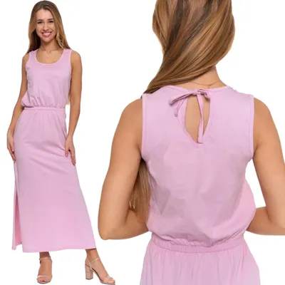 Zdjęcie produktu dla SUKIENKA DAMSKA MAXI z rozcięciem Długa sukienka na lato Elegancka MORAJ - S
