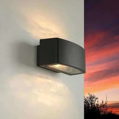 Immagine prodotto di Lampada da parete per esterni moderna "Brick" in alluminio antracite E27 Applique per balconi e cortili