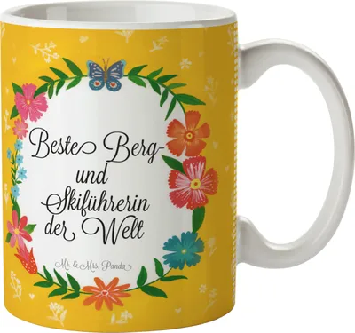 Produktbild von Mr. & Mrs. Panda Tasse Berg- und Skiführerin - Geschenk, Ausbildung, Teetasse, Kaffeebecher, Dekotasse, Kaffeetasse, Bachelor, Pott, Berufsausbildung