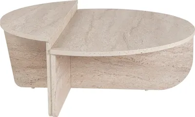 Image de Table basse en bois "Orion" - 90 x 60 x 30 cm - Travertin