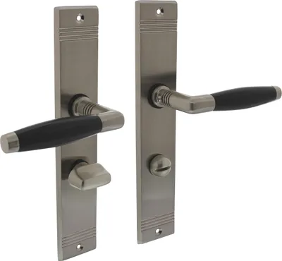Produktbild von WC-Türbeschlag mit Nickelschild PC Entfernung 63 mm - matt - Pro Set