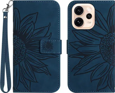 Produktbild von OPPO Reno15 Pro Hülle - Coverup Sonnenblume Klapphülle mit Schlüsselband - Blau