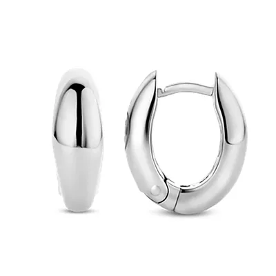 Immagine prodotto di 7804ZI: Orecchini a cerchio in argento, forma ovale, con decorazioni in zirconi. Marca: Ti Sento Milano