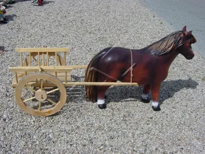 Immagine prodotto di Cavallo di design con figura di carro Statua da giardino Scultura Figure Sculture Decorazione Nuovo