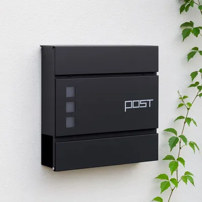 Produktbild von Briefkasten mit Zeitungsrohr - Wandmontiertes Eisendesign