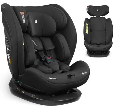 Productafbeelding van Kikkaboo autostoel i-Explore i-Size (40 - 150 cm) met verstelbare hoofdsteun, zwarte veiligheidsgordels