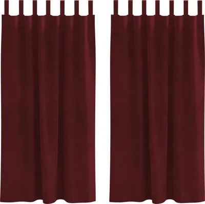 Zdjęcie produktu dla vidaXL Zasłony zaciemniające, 2 szt., kolor: bordo, 140 x 175 cm, materiał: aksamit