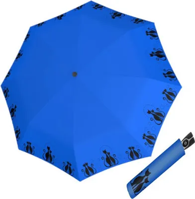 Obrázek produktu pro Doppler Fiber Magic Cats Family Blue  - dámský plně automatický deštník