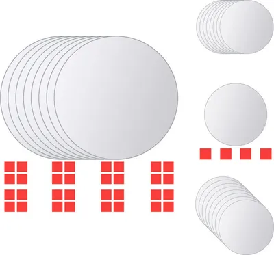 Produktbild von vidaXL 8-tlg. Spiegelfliesen-Set Rund Glas - Spiegel