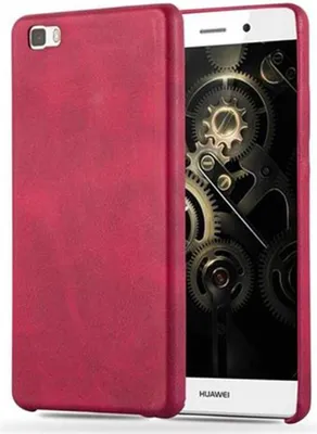 Produktbild von Cadorabo Schutzhülle für Huawei P8 LITE 2015 Hülle in Rot Hard Case Handyhülle Kunstleder Etui