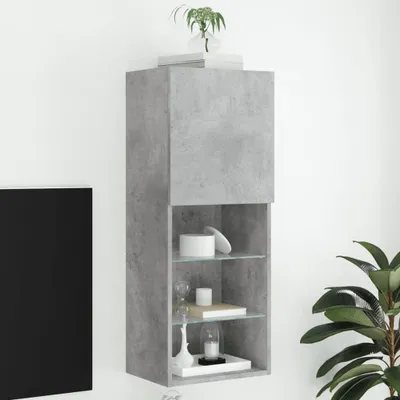 Productafbeelding van Maison Exclusive - TV-meubel met LED-verlichting, betonkleur, 40,5 x 30 x 102 cm