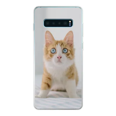 Produktbild von MuchoWow® Handyhülle Schutzhülle Hülle für Samsung Galaxy S10 Lite Kätzchen - Blau - Orange - Mädchen - Jungen - Kind Silikon Softcase Handy Hülle - Schutz