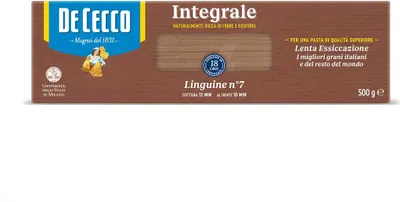 Produktbild von De Cecco Linguine n° 7 Integrali Vollkornnudeln Vollkorn Pasta 500g Packung