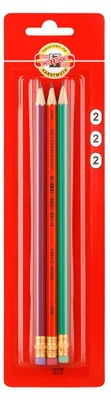 Produktbild von Bleistifte  mit Radiergummi  - Gradation HB - Matt , farblich sortiert im 3er Blister