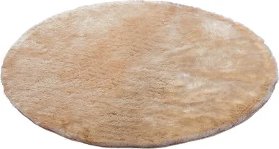 Produktbild von Runder Hochflorteppich ultraweich - D. 200 cm - Dunkelbeige - DOLCE