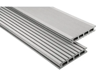 Produktbild von Konsta WPC Terrassendiele Primera Hohlkammerprofil grau gebürstet 4500 x 145 x 26 mm