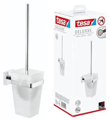 Produktbild von TESA DELUXXE, WC-Bürste & Halter, Chrom, Weiß, Glas, Metall, 98 mm, 138 mm