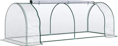 Produktbild von Gewächshaus Treibhaus Mit Tür, Frühbeet, Pflanzenaufzucht, Stahl Pvc, 250X100X80Cm