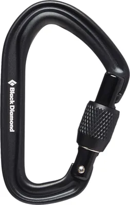 Schwarzer Sicherer Hotforge Screwgate Karabiner von Black Diamond; ideal für Klettern.