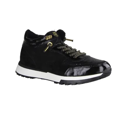 Zdjęcie produktu dla Paul Green 5200-024 damskie, sneaker, skóra/lakier, czarny, wyjmowana wkładka - buty damskie top trendy, czarny, skóra (czarny/zamsz)