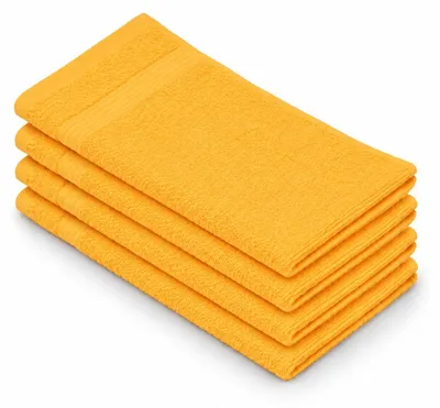 Zdjęcie produktu dla Gözze - Ręcznik gościnny, zestaw 4 sztuk, miękki i chłonny, 100% bawełna, 30 x 50 cm - żółty