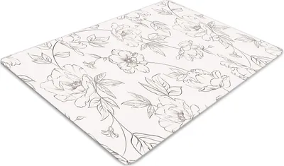 Produktbild von Stuhlunterlage Bürostuhlunterlage 120 cm x 90 cm Bodenmatte Bürostuhlunterlage - Skizzierte Blumen