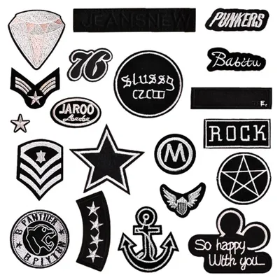 Stickpatches, schwarz, 20 Stück, Mini-Patches für DIY-Reparatur