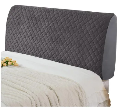 Produktbild von Kopfteil-Husse Für Bett – Gesteppt – Dunkelgrau