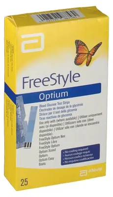 Immagine prodotto di Strisce Misurazione Glicemia Freestyle Optium Test Strips 25 Pezzi