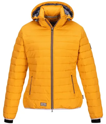 Produktbild von Blue Wave Damen Steppjacke Irina - Jacke gesteppt mit abnehmbarer Kapuze in Curry Größe 36