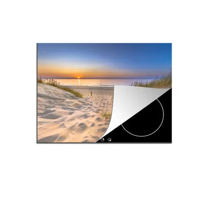 Obrázek produktu pro KitchenYeah® Krycí deska na sporák duna - západ slunce - horizont - pláž - tráva, 57x51cm, dekorace do kuchyně, keramická krycí deska na sporák, krycí deska na sporák