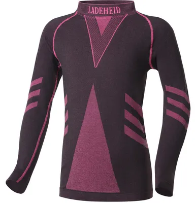 Image de Ladeheid Enfants Filles Garçons Sous-vêtements techniques Thermoactifs Manches Longues LAGI007 (Noir/Rose, 134-140)