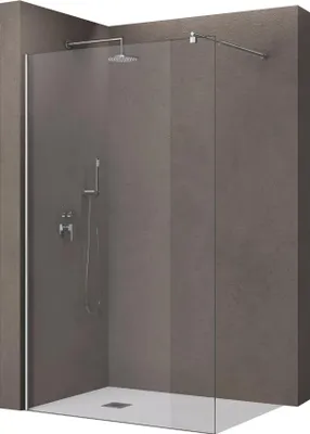 Image de doporro Paroi de Douche à L'italienne Transparent 60cm Pare-Douche Verre de Sécurité 8mm Bremen01K 60x200cm Profilé Chromé avec Stabilisateur en Acier Inoxydable