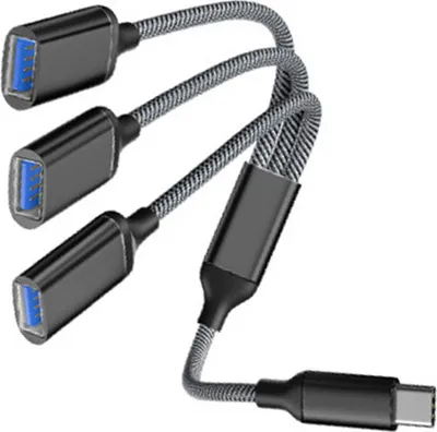 Image de INF Adaptateur répartiteur de hub USB Type-C à 3 ports Le noir