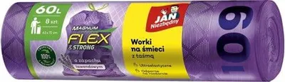Zdjęcie produktu dla JN Worki na śmieci LD Magnum FLEX Lawendowe 60L 8 sztuk