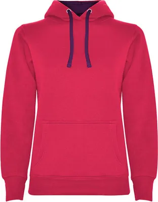 Produktbild von Roly SU1068 | Damen Urban  Hooded Sweatshirt, Tailliert - Farbe: Fuchsia 40/Purple 71 - Größe: M