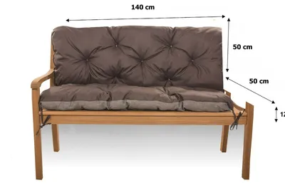 Obrázok produktu pre Vankúš na lavicu 140x50x50| hnedá| Vonkajší vankúš na lavicu| Záhradný vankúš| Vonkajší vankúš| Vankúš na vonkajšiu hojdaèku| Vankúš na sedenie