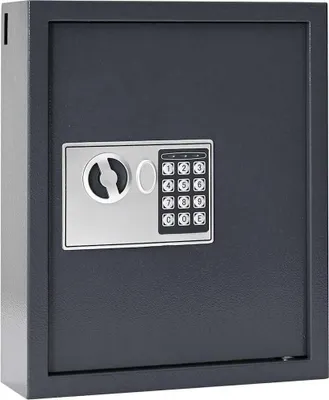 Produktbild von Digitaler Safe mit Schloss Dunkelgrau 30 x 10 x 36,5 cm Stahl