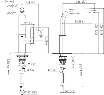 Produktbild von Dornbracht ELIO Einhebelmischer mit Pull-out-Brause, Ausladung 219mm, 33871790-99