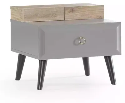 Produktbild von Kinderzimmer Gruppe Jugendbett Kindermöbel Bett Holz Grau Set 5tlg