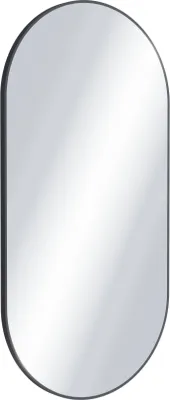 Zdjęcie produktu dla Eleganckie lustro łazienkowe Revia 100x50cm, owalne, czarny mat - nowoczesny design do każdej łazienki