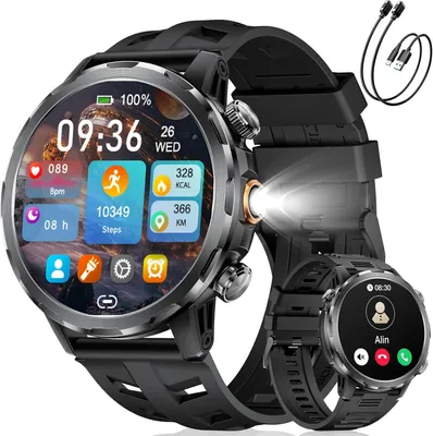 Produktbild von FITFLEX Herren Smartwatch mit 1,7" HD Touchscreen, 1000 mAh Akku, 100+ Sportmodi, Herzfrequenz & SpO2, IP68