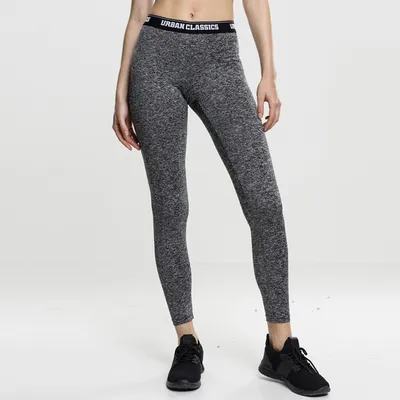 Image de Dámské leginy Urban Classics Ladies Active Melange Logo Leggings charcoal/white/black - M
