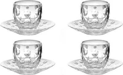 Produktbild von 4 x Espressoglas mit Untersetzer 110ml Borosilikatglas GUZZINI VENICE