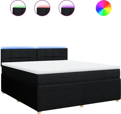 Produktbild von vidaXL Boxspringbett mit Matratze Schwarz 180x200 cm Stoff