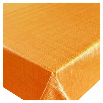 Produktbild von Wachstischdecke Tischdecke Gartentischdecke Breite und Länge wählbar Leinen Look Orange 110 x 150 cm Eckig abwaschbar